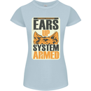 German Shepherd System Armed Womens Petite Cut T-Shirt Light Blue