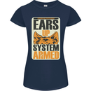 German Shepherd System Armed Womens Petite Cut T-Shirt Navy Blue