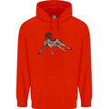 German Shorthaired Pointer Dog Childrens Kids Hoodie Bright Red
