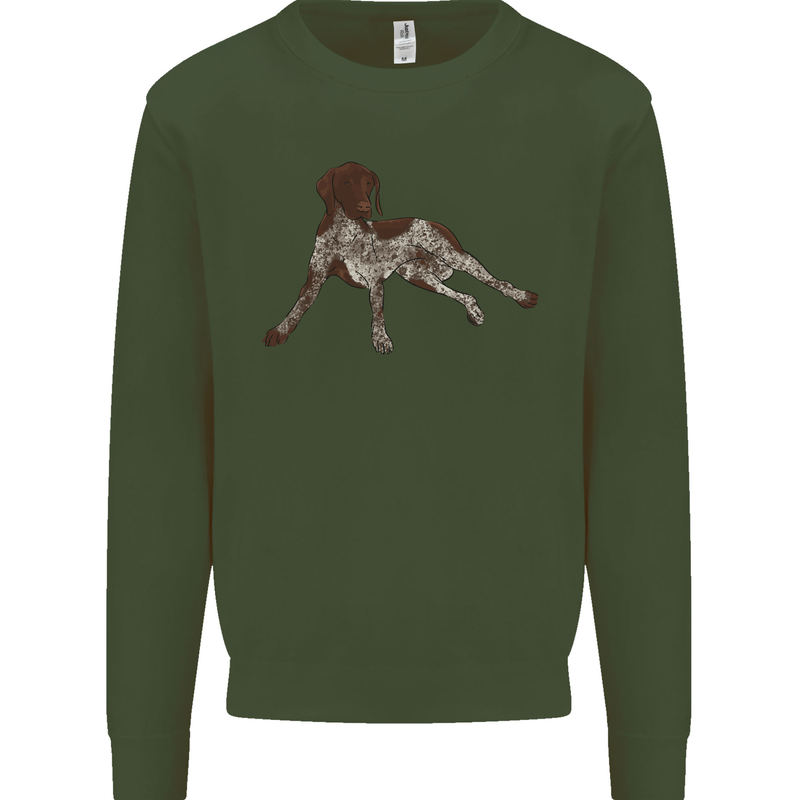 German Shorthaired Pointer Dog Kids Sweatshirt Jumper Forest Green
