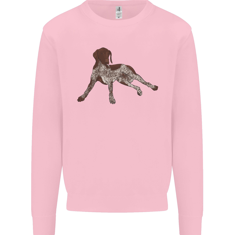 German Shorthaired Pointer Dog Kids Sweatshirt Jumper Light Pink