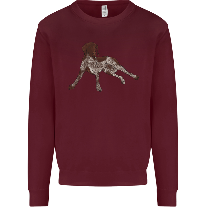 German Shorthaired Pointer Dog Kids Sweatshirt Jumper Maroon