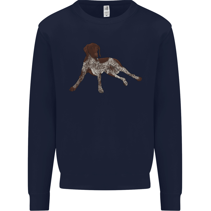 German Shorthaired Pointer Dog Kids Sweatshirt Jumper Navy Blue