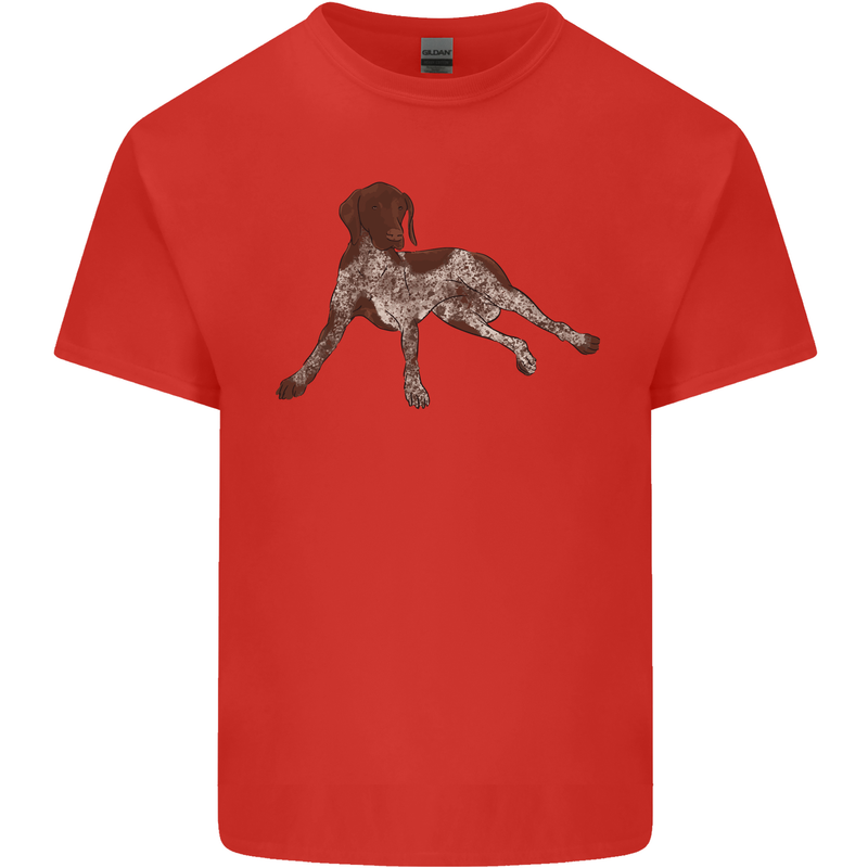 German Shorthaired Pointer Dog Mens Cotton T-Shirt Tee Top Red