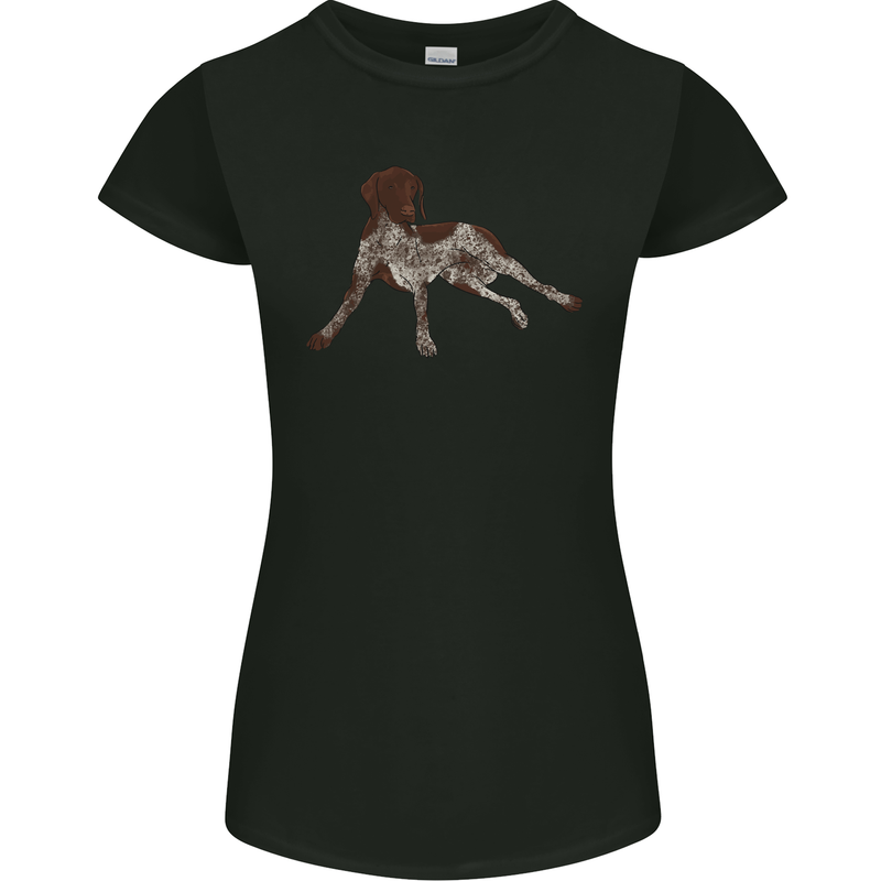 German Shorthaired Pointer Dog Womens Petite Cut T-Shirt Black