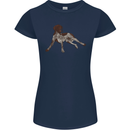 German Shorthaired Pointer Dog Womens Petite Cut T-Shirt Navy Blue