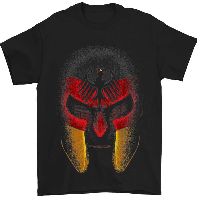 German Spartan Helmet Germany Gym MMA Mens T-Shirt Cotton Gildan Black
