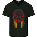 German Spartan Helmet Germany Gym MMA Mens V-Neck Cotton T-Shirt Black