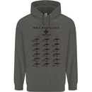German War Planes WWII Fighters Aircraft Childrens Kids Hoodie Storm Grey