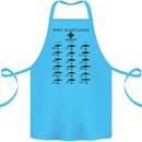 German War Planes WWII Fighters Aircraft Cotton Apron 100% Organic Turquoise