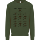 German War Planes WWII Fighters Aircraft Kids Sweatshirt Jumper Forest Green