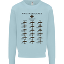 German War Planes WWII Fighters Aircraft Kids Sweatshirt Jumper Light Blue