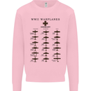 German War Planes WWII Fighters Aircraft Kids Sweatshirt Jumper Light Pink