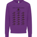 German War Planes WWII Fighters Aircraft Kids Sweatshirt Jumper Purple