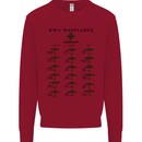 German War Planes WWII Fighters Aircraft Kids Sweatshirt Jumper Red