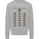 German War Planes WWII Fighters Aircraft Kids Sweatshirt Jumper Sports Grey