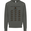 German War Planes WWII Fighters Aircraft Kids Sweatshirt Jumper Storm Grey