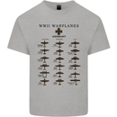 German War Planes WWII Fighters Aircraft Kids T-Shirt Childrens Sports Grey