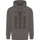 German War Planes WWII Fighters Aircraft Mens 80% Cotton Hoodie Charcoal