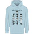 German War Planes WWII Fighters Aircraft Mens 80% Cotton Hoodie Light Blue