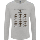 German War Planes WWII Fighters Aircraft Mens Long Sleeve T-Shirt Sports Grey