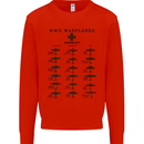 German War Planes WWII Fighters Aircraft Mens Sweatshirt Jumper Bright Red