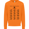 German War Planes WWII Fighters Aircraft Mens Sweatshirt Jumper Orange