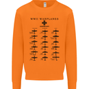 German War Planes WWII Fighters Aircraft Mens Sweatshirt Jumper Orange