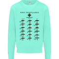 German War Planes WWII Fighters Aircraft Mens Sweatshirt Jumper Peppermint