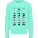German War Planes WWII Fighters Aircraft Mens Sweatshirt Jumper Peppermint