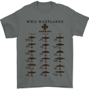 German War Planes WWII Fighters Aircraft Mens T-Shirt Cotton Gildan Charcoal