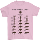 German War Planes WWII Fighters Aircraft Mens T-Shirt Cotton Gildan Light Pink