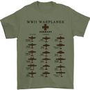 German War Planes WWII Fighters Aircraft Mens T-Shirt Cotton Gildan Military Green