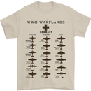 German War Planes WWII Fighters Aircraft Mens T-Shirt Cotton Gildan Sand