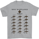 German War Planes WWII Fighters Aircraft Mens T-Shirt Cotton Gildan Sports Grey