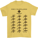 German War Planes WWII Fighters Aircraft Mens T-Shirt Cotton Gildan Yellow