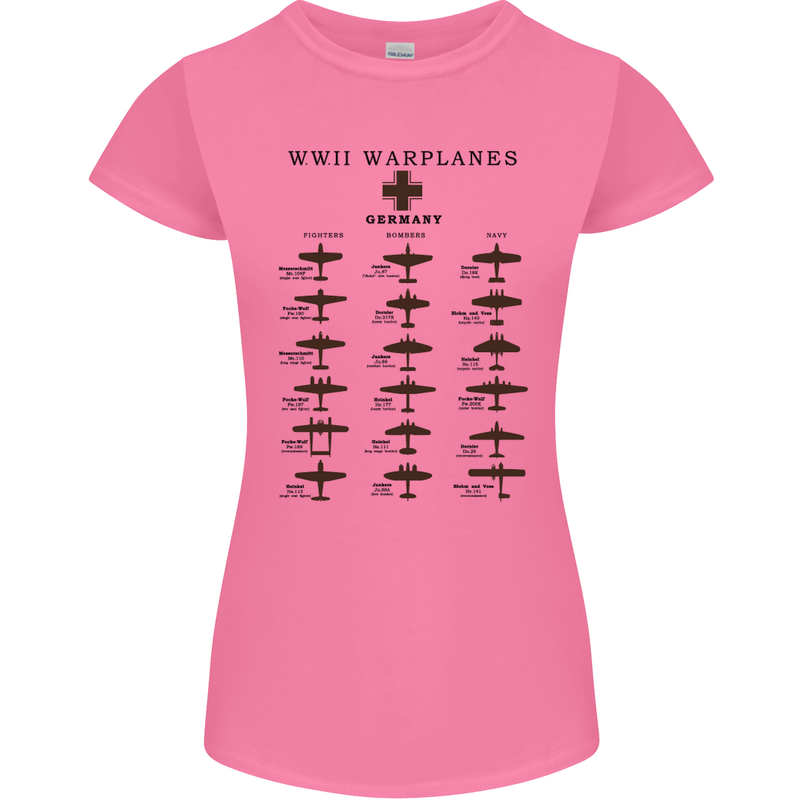 German War Planes WWII Fighters Aircraft Womens Petite Cut T-Shirt Azalea