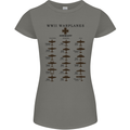 German War Planes WWII Fighters Aircraft Womens Petite Cut T-Shirt Charcoal