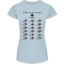 German War Planes WWII Fighters Aircraft Womens Petite Cut T-Shirt Light Blue