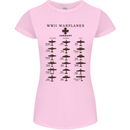 German War Planes WWII Fighters Aircraft Womens Petite Cut T-Shirt Light Pink