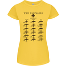 German War Planes WWII Fighters Aircraft Womens Petite Cut T-Shirt Yellow