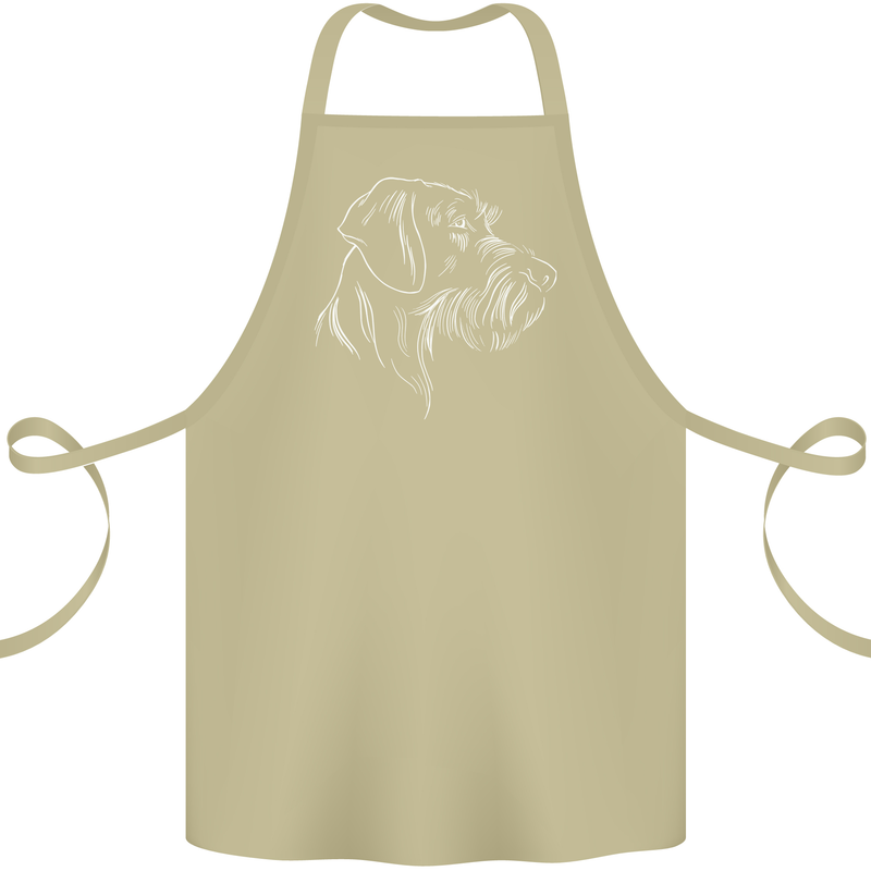 German Wirehaired Pointer Cotton Apron 100% Organic Khaki