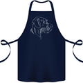 German Wirehaired Pointer Cotton Apron 100% Organic Navy Blue