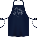German Wirehaired Pointer Cotton Apron 100% Organic Navy Blue