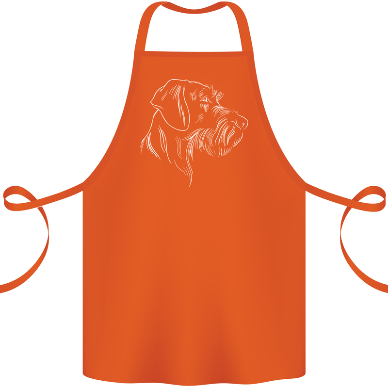German Wirehaired Pointer Cotton Apron 100% Organic Orange