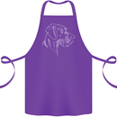German Wirehaired Pointer Cotton Apron 100% Organic Purple