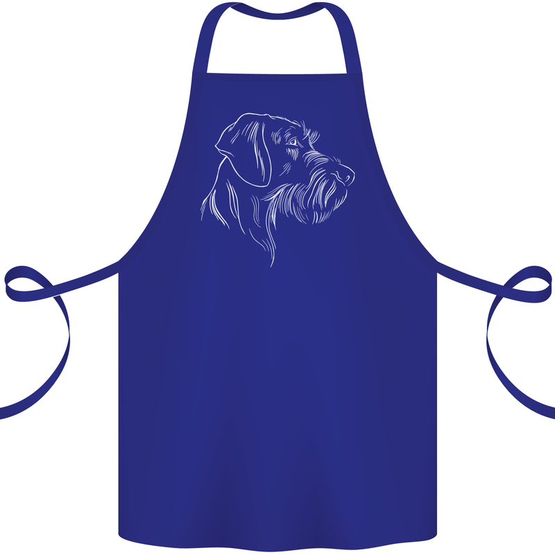 German Wirehaired Pointer Cotton Apron 100% Organic Royal Blue