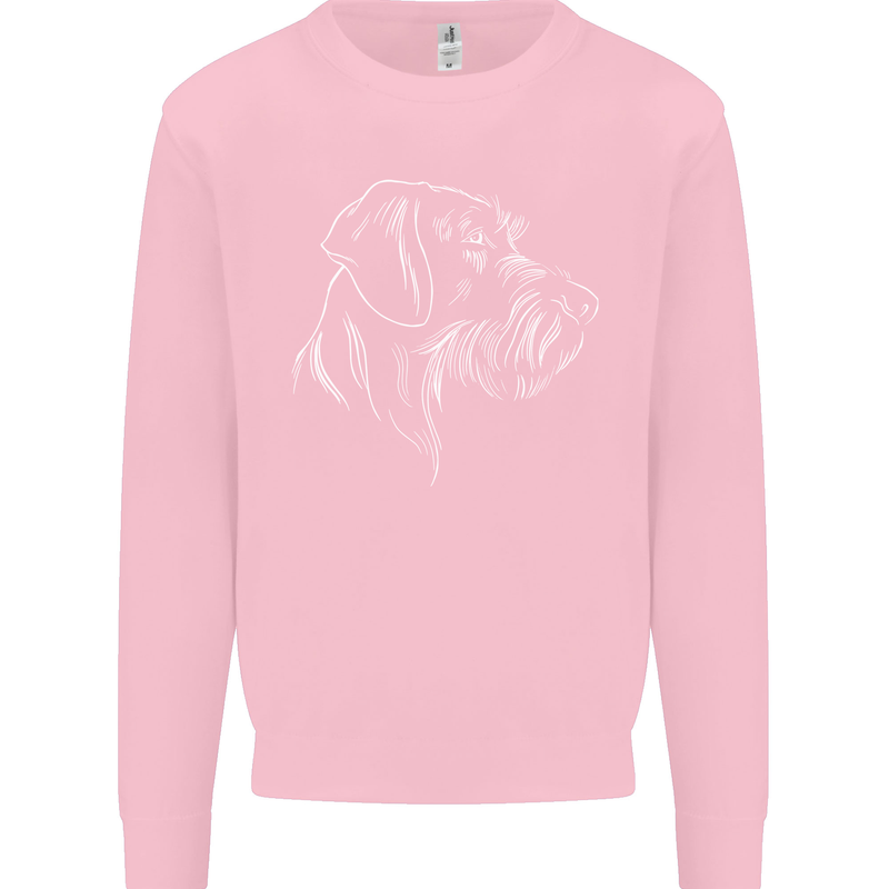 German Wirehaired Pointer Kids Sweatshirt Jumper Light Pink