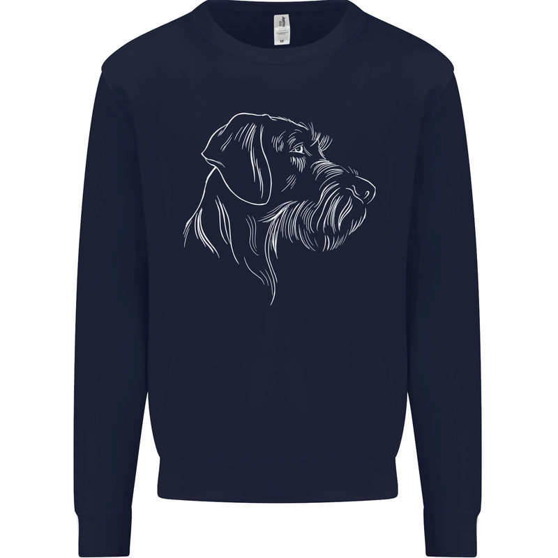 German Wirehaired Pointer Kids Sweatshirt Jumper Navy Blue