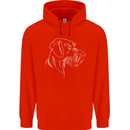 German Wirehaired Pointer Mens 80% Cotton Hoodie Bright Red